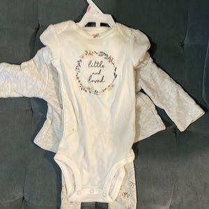 Carters 3 piece with jacket 9 mos baby girl new with tags